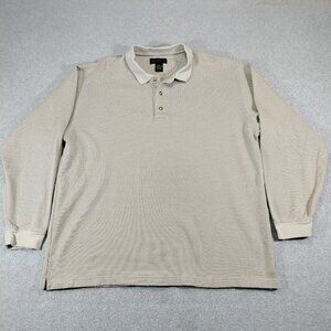 HIll Archer Shirt Mens XL Beige Long Sleeve Polo Collared Sweater Casual Preppy